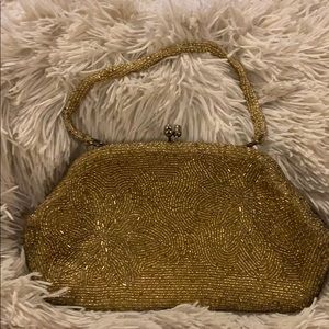 Vintage 1950’s Gold seed beaded Evening bag
